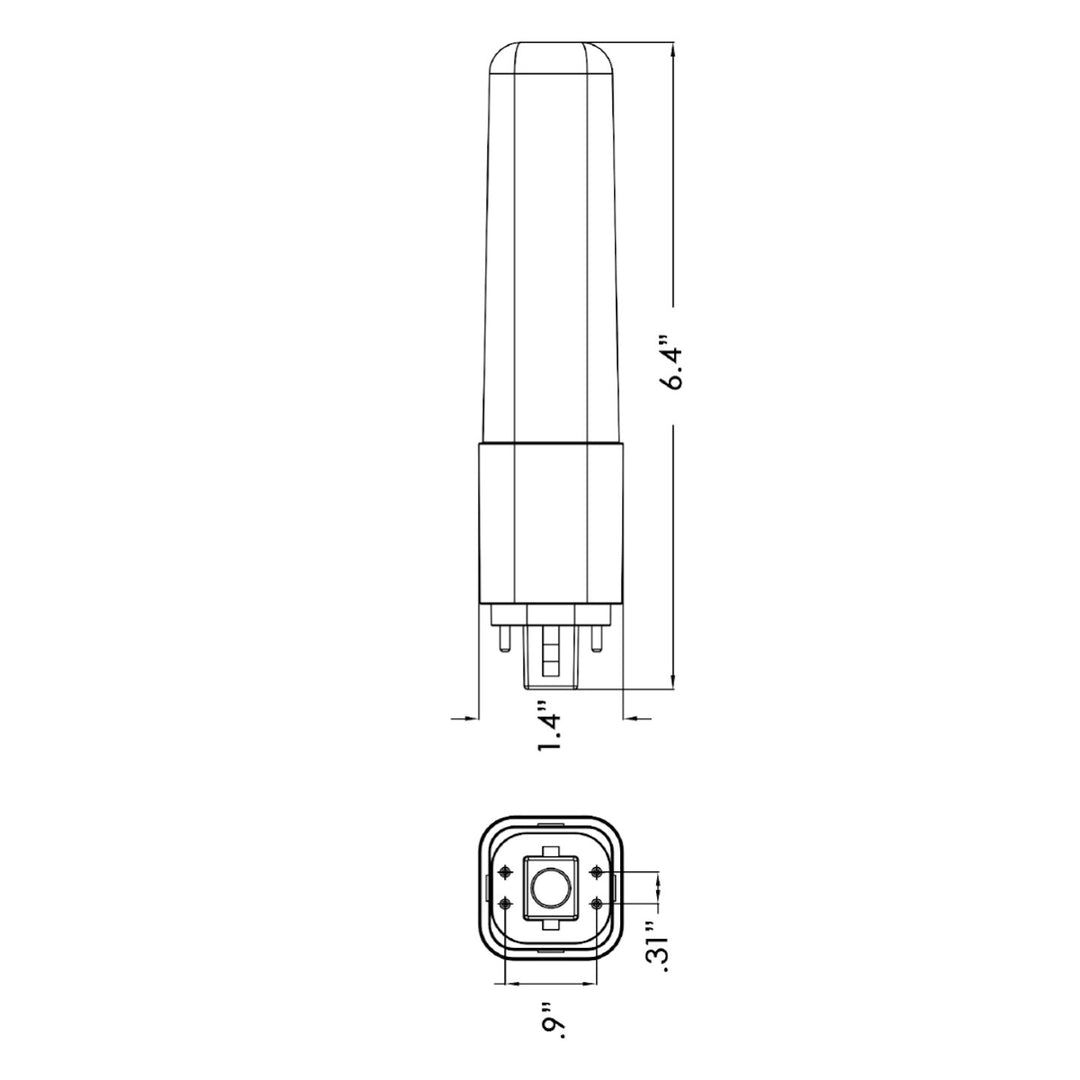 PL Lamp G24 (Hybrid) 360° Horizontal or Vertical / 26W Equivalent