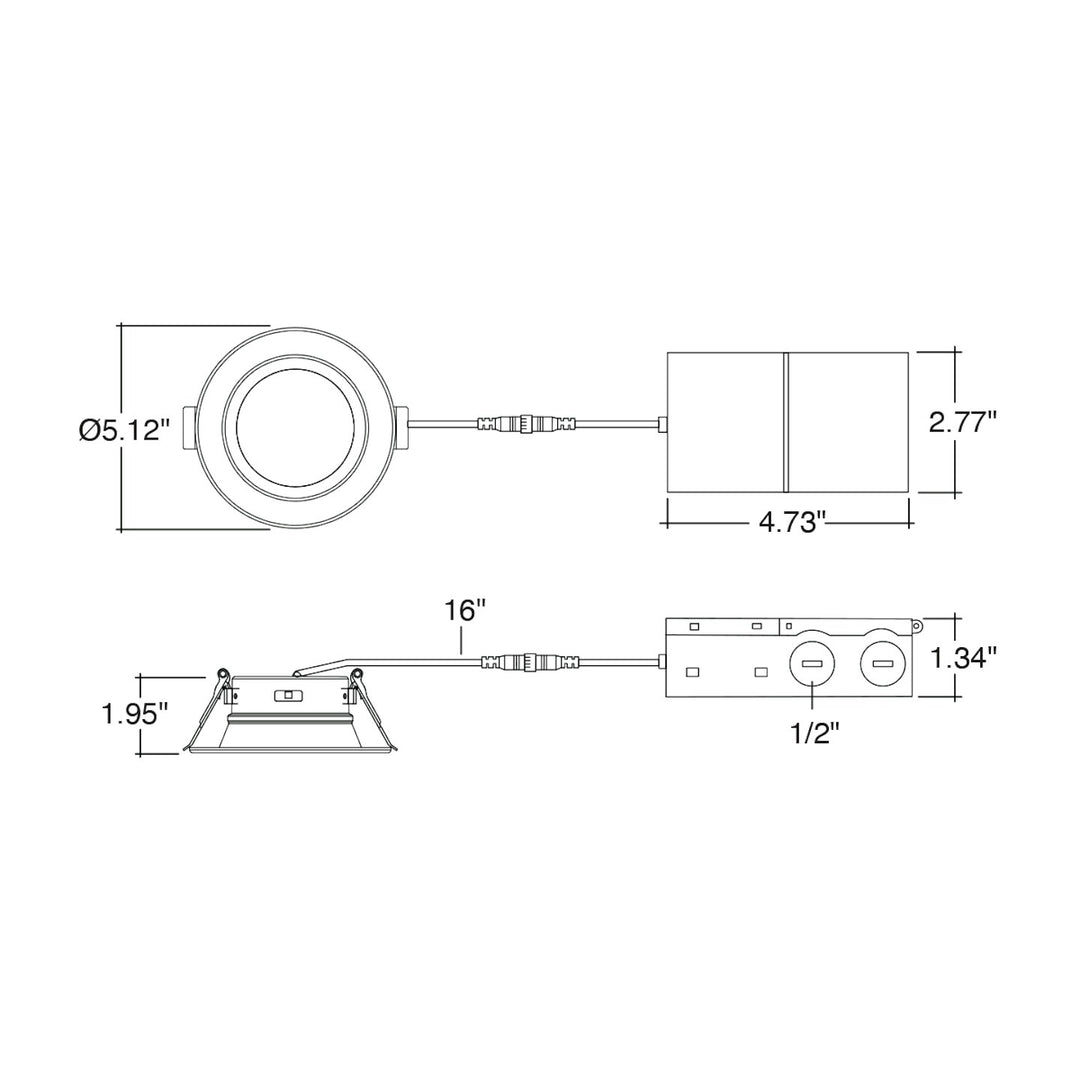 4" Retrofit Downlight: RDL-Line 5-CCT Selectable 12W/10W/8W - White