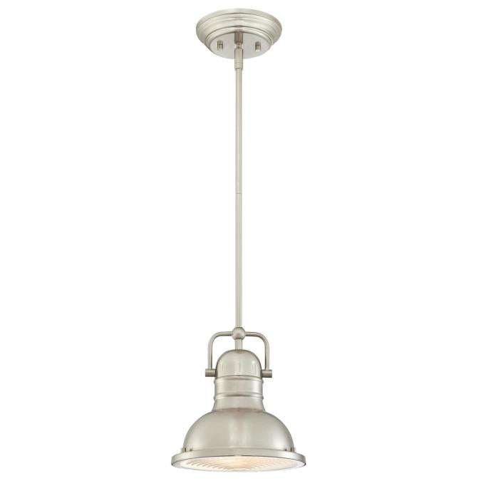 Westinghouse - Boswell Mini Pendant, Base E26 Medium, Integrated - Brushed Nickel