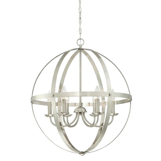 Westing House - Stella Mira Six-Light, Base E12 Lamp - Brushed Nickel