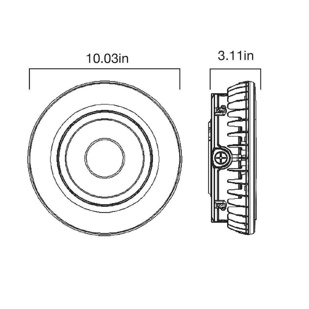 Round Canopy Light: Slim-Line 3-CCT & 5-Power Select 55W/47W/30W/22W - White