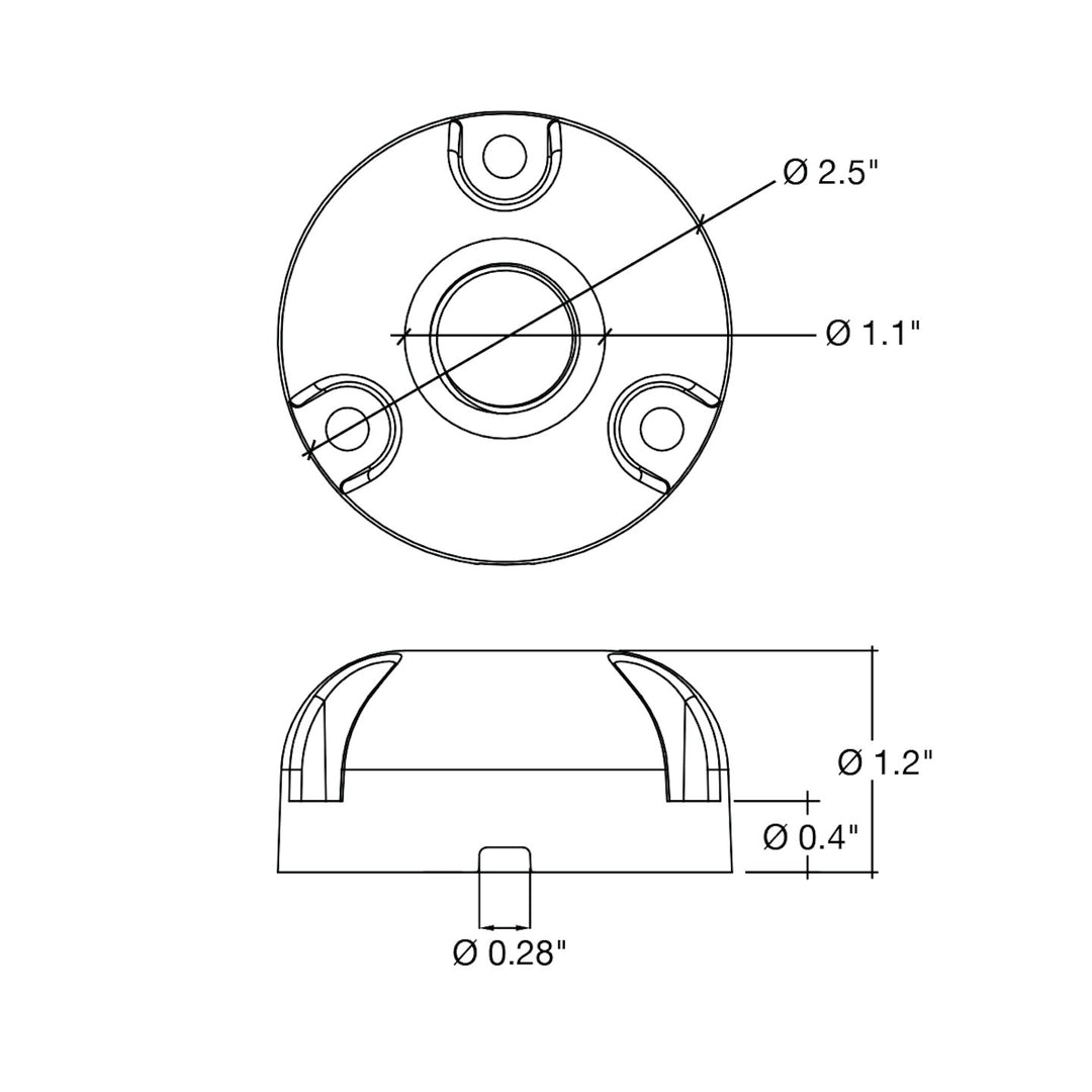 Aluminum 1/2" Surface Mount - Black