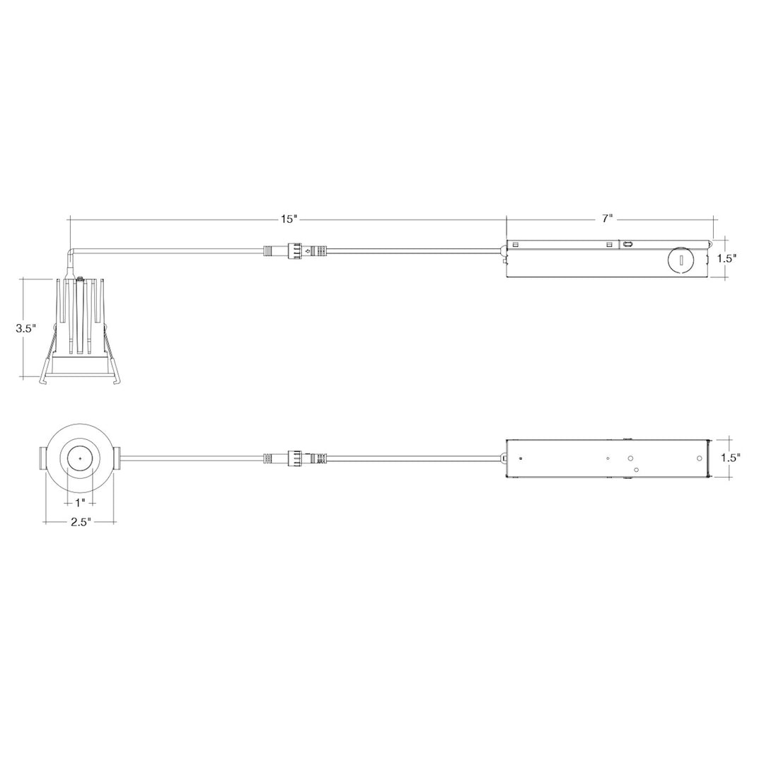 1" Smooth Downlight: SnapTrim-Line 5-CCT Select 7W - White