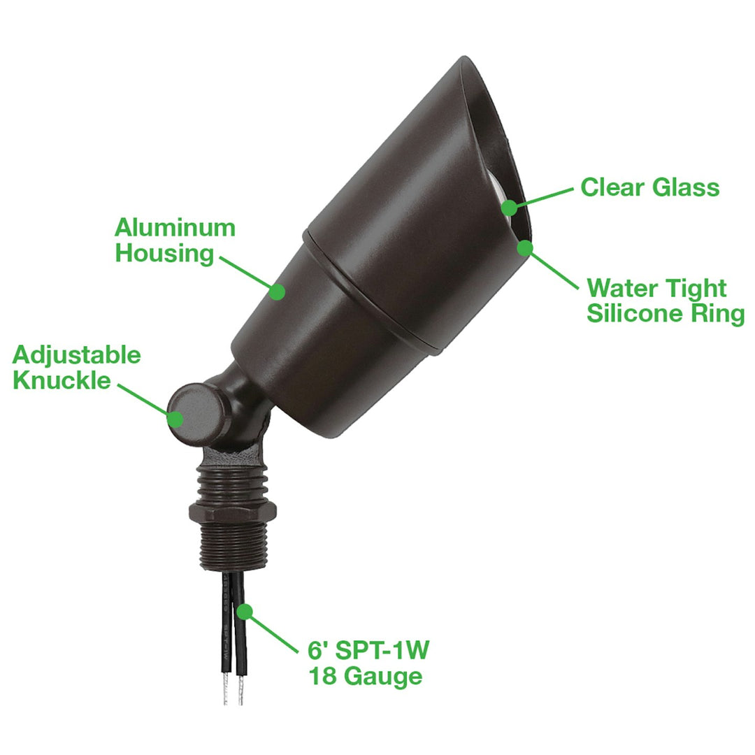 Landscape Bullet Light - Modern, 12V - Aluminum Bronze