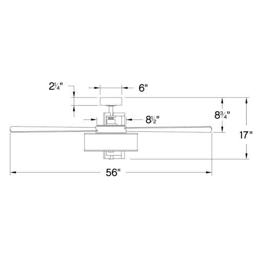 Hampton 56" LED Fan 903056FBN-LID - Grey