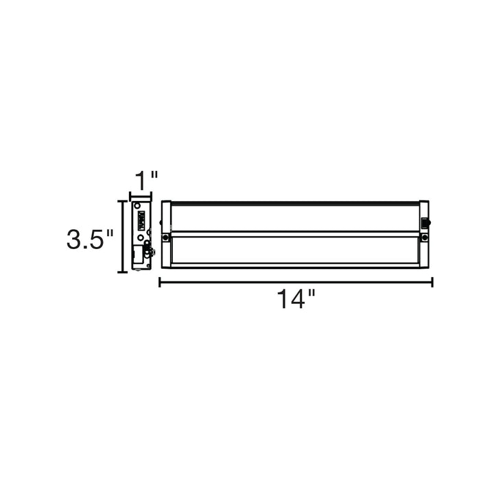 14" Undercabinet Bar w/ USB/USB-C 5-CCT Selectable 8W UNV, 120V-277V  - White