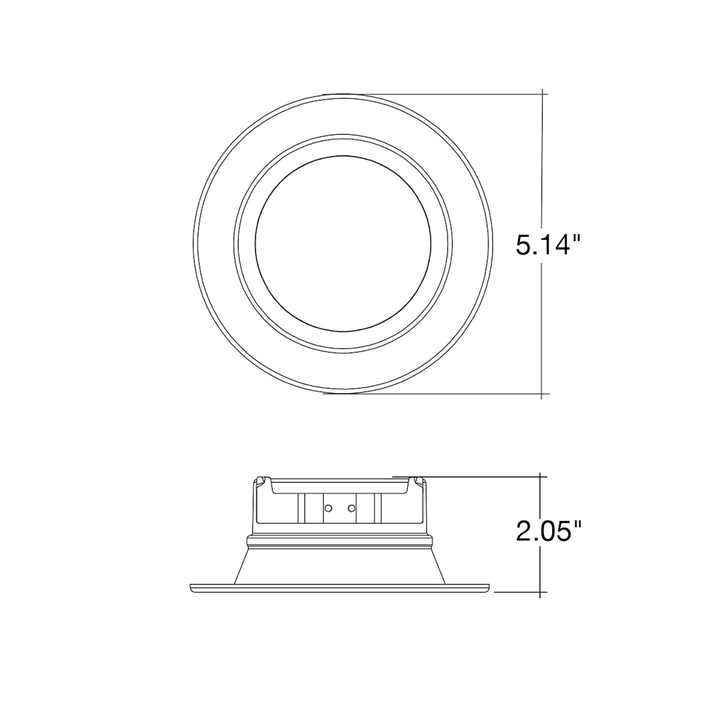 4" EcoValue Round Retrofit Downlight, 10W - White