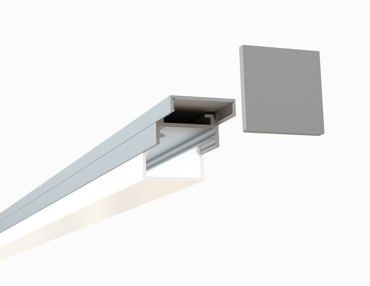 LED Channel - 975ASL - Slimline Square Surface, 10 ft - Silver