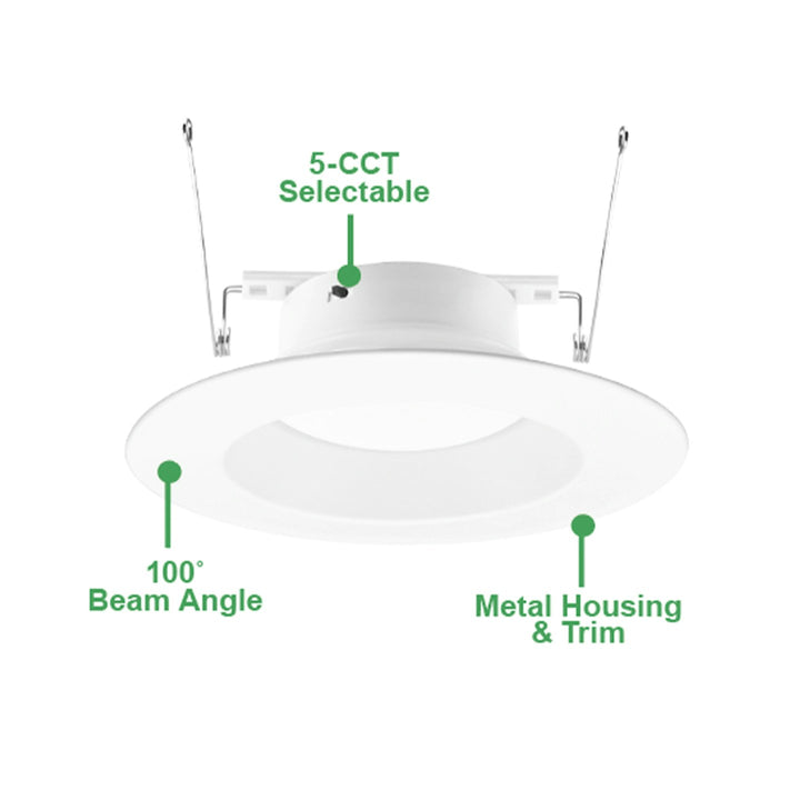 6" EcoValue Round Retrofit Downlight, 15W - White