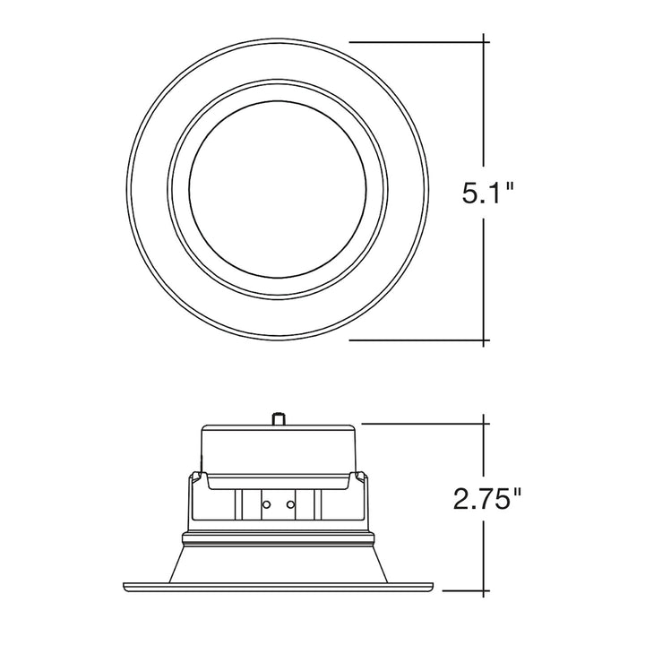 4" Retrofit Kit Downlight: RDL-Line 5-CCT + 3-Power Selectable 12W/10W/8W - White