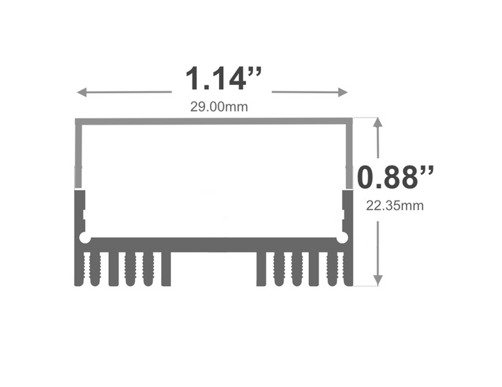 LED Channel - 2147ASL - Square Surface, 8 ft - Silver