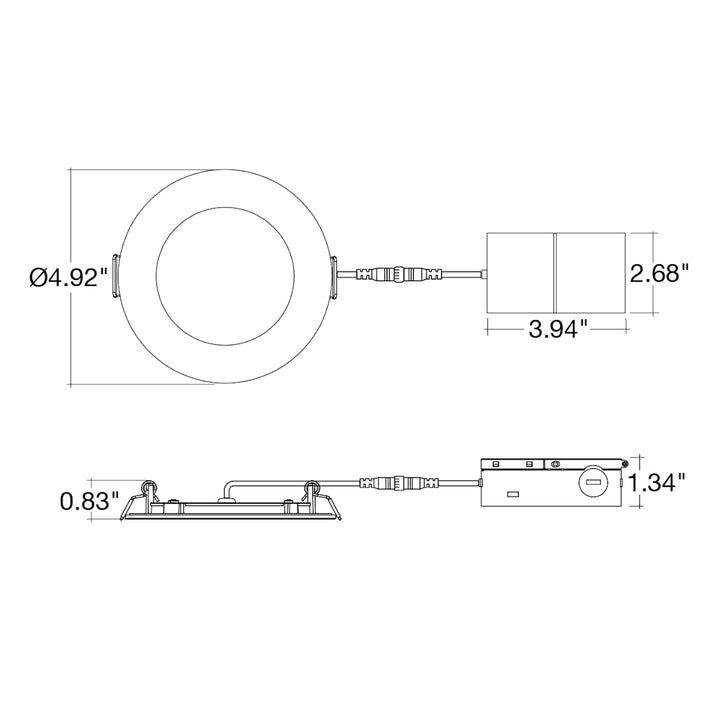 6" EcoValue Slim Panel Wafer Downlights, 12W - White