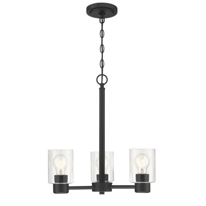 Westing House - Sylvestre Three-Light, Base E26 Medium - Matte Black