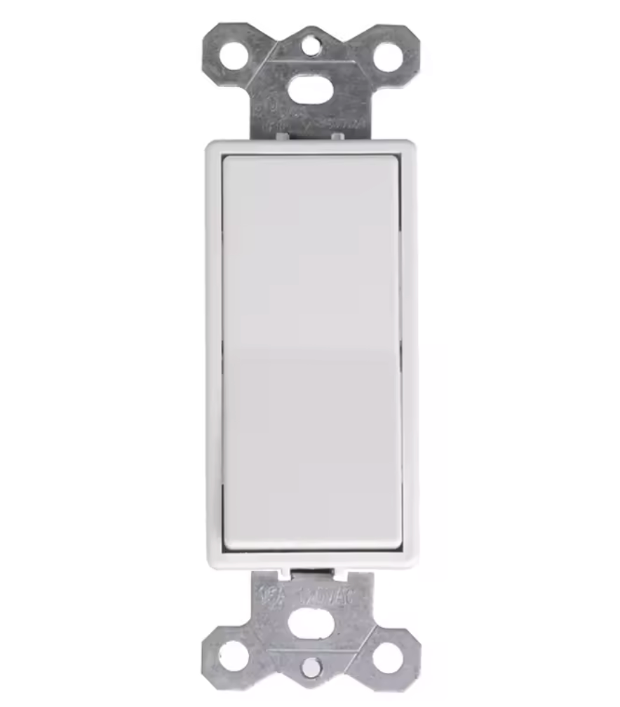 Purelite - Single Pole / General Switch, 15A, White - Must purchase carton quantities, 200 pcs per carton