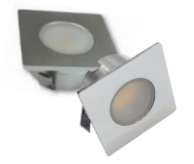 Richee Lighting - Square Puck Light, 1.5W, 3000K - Chrome