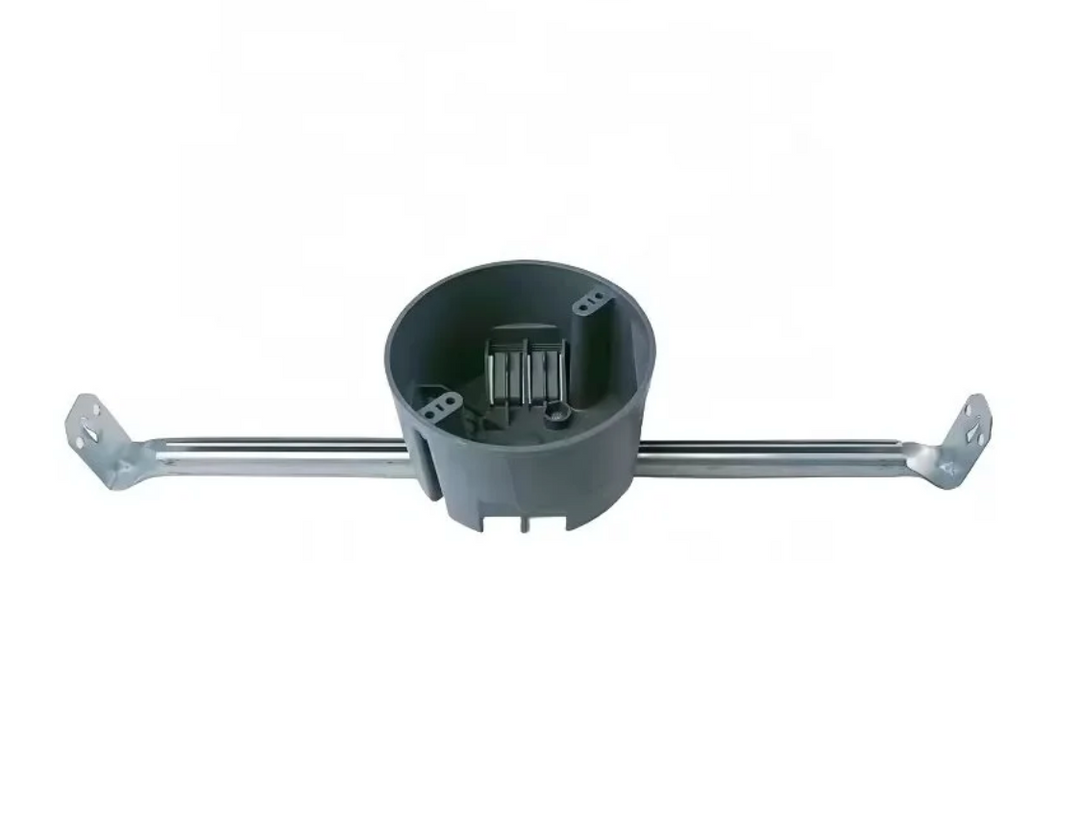 Purelite - Round ceiling box with bar hanger 20 cu in ETL listed to UL514C and UL263, 50 pcs per carton