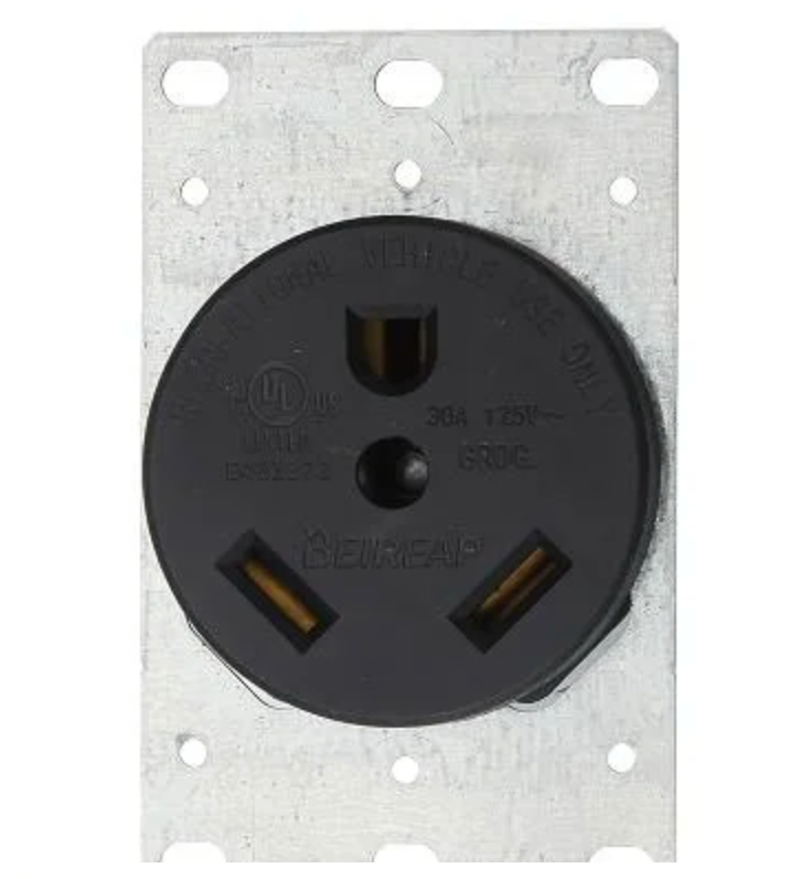 Purelite - 30A/125V Flush Mount Power Outlet, Must purchase carton quantities, 100 pcs per carton