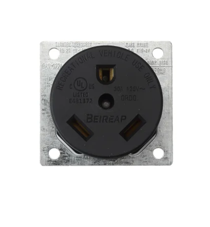 Purelite - 30A/125V Flush Mount Power Outlet, Must purchase carton quantities, 100 pcs per carton