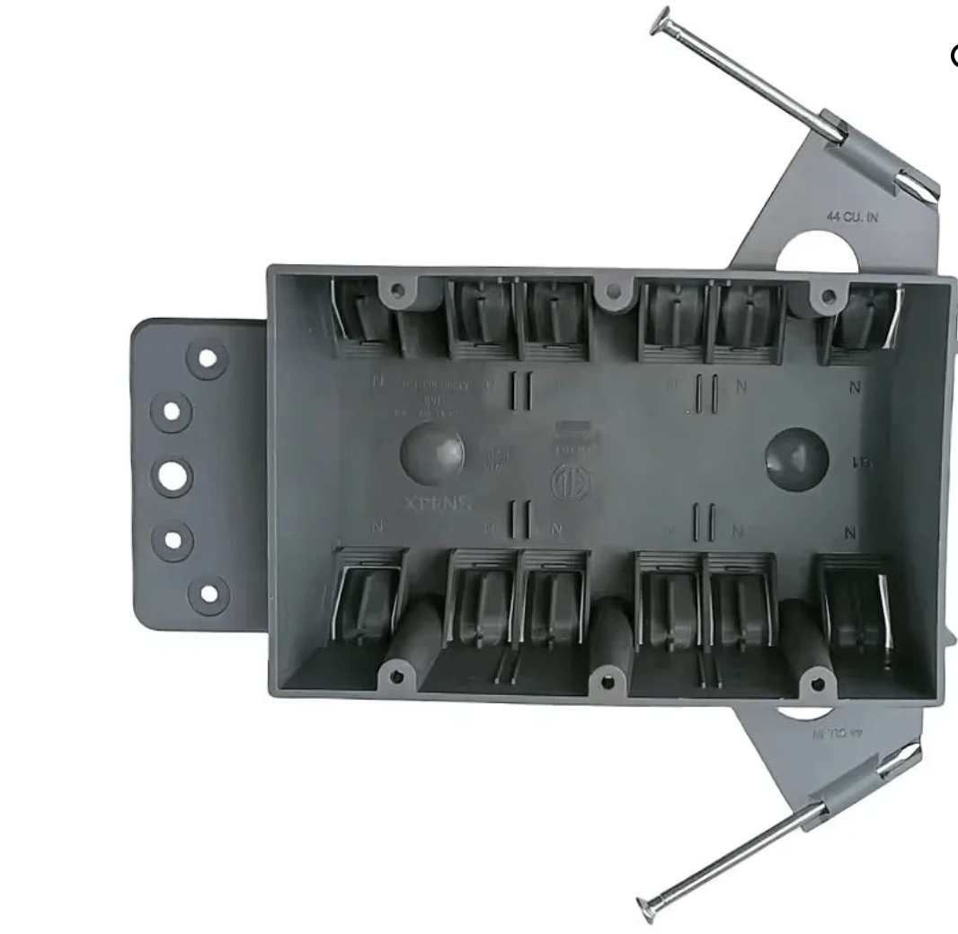 Purelite - 4Gang PVC New Work Standard Switch/Outlet Wall Electrical Box ETL listed to UL514C and UL263 - Must purchase carton quantities, 30 pcs per carton Purelite
