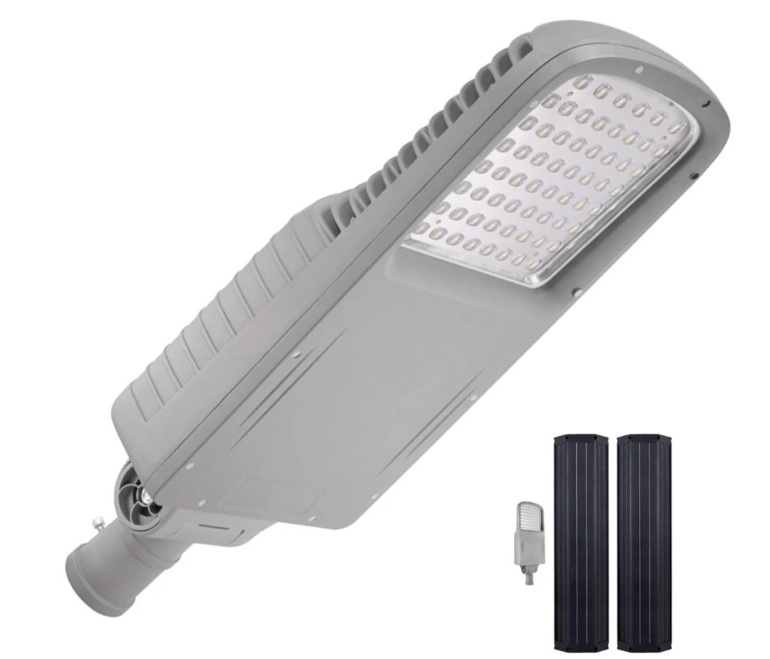 AVS-CYS-100W, SKU #786107, 100W Solar Light Fixture, 12800 Lumens, CCT 50K, IP 65, 3 year warranty