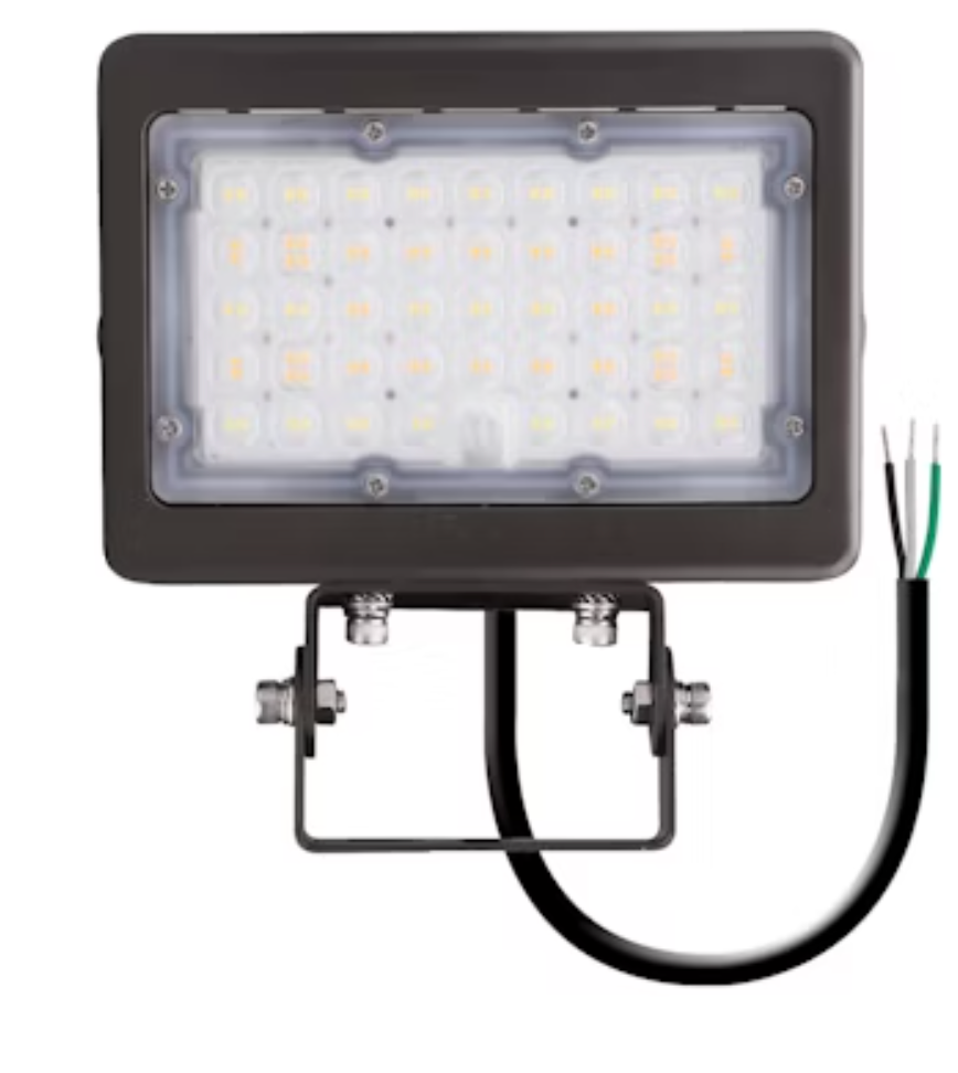 Mini Area Flood Lights: M-Line, 3-CCT & Power Select w/ Photocell 50W/35W - Bronze