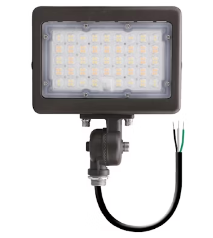 Mini Area Flood Lights: M-Line, 3-CCT & Power Select w/ Photocell 50W/35W - Bronze