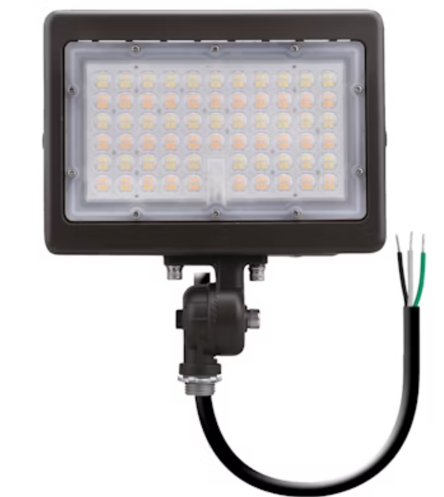 Mini Area Flood Lights: M-Line, 3-CCT & Power Select w/ Photocell 80W/70W/60W - Bronze
