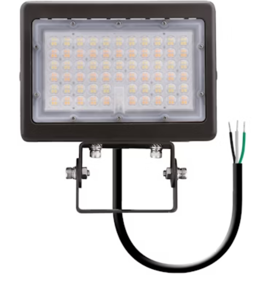 Mini Area Flood Lights: M-Line, 3-CCT & Power Select w/ Photocell 80W/70W/60W - Bronze