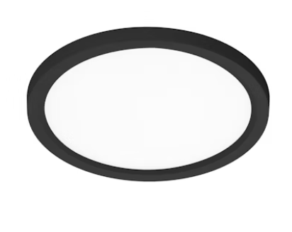 24" Surface Mount Round: Slim-Line 5-CCT Selectable 40W - Black