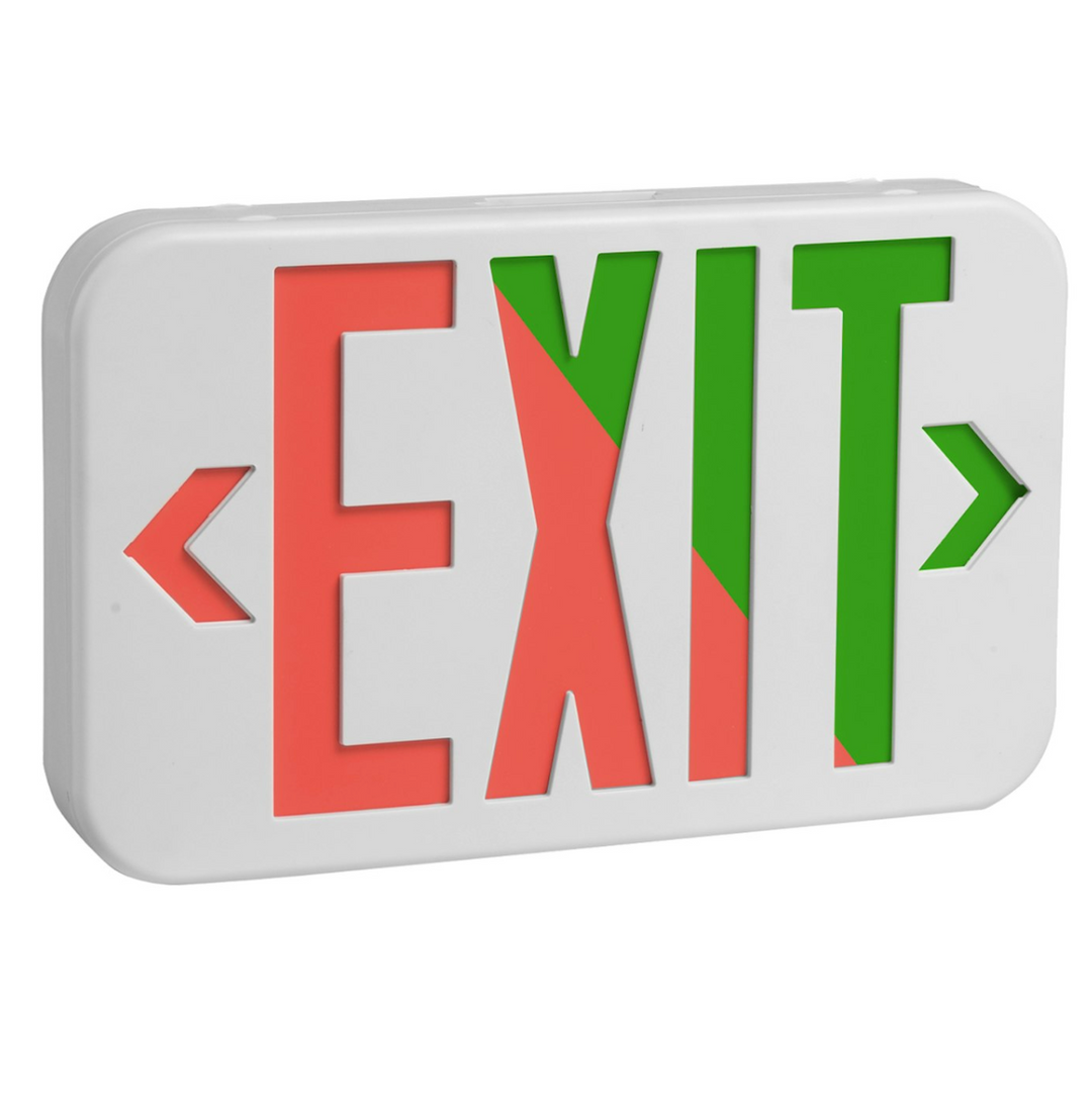 LED Emergency Exit Sign GREEN Single or Double Sided 3W - White