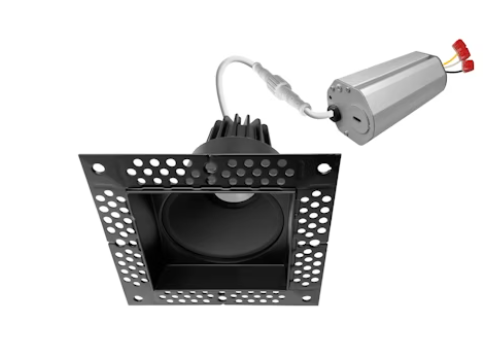 2" Square Downlight: Trimless-Line 5-CCT Selectable 8W - Black