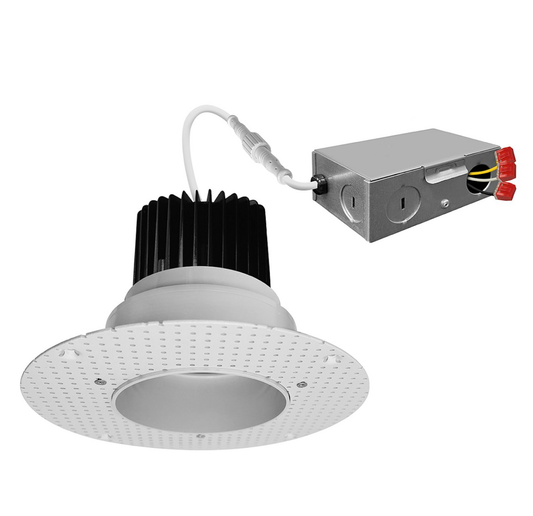 4" Round Downlight: Trimless-Line 5-CCT Selectable 15W - White