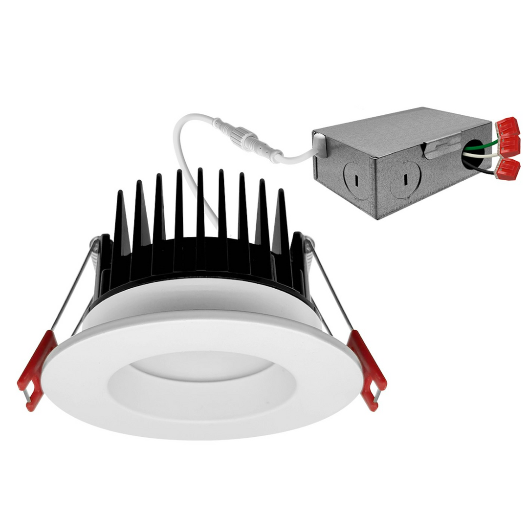 3" LED Frosted J-Box Canless Downlight 5-CCT Select 10W - White