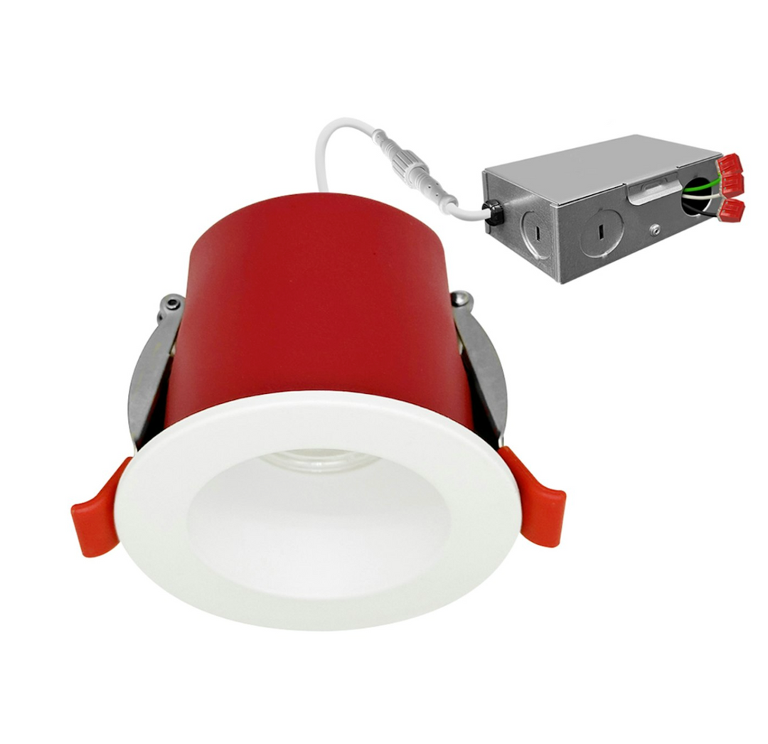 2" Smooth Downlight: SnapTrim-Line 5-CCT Select-Fire Rated 8W - White