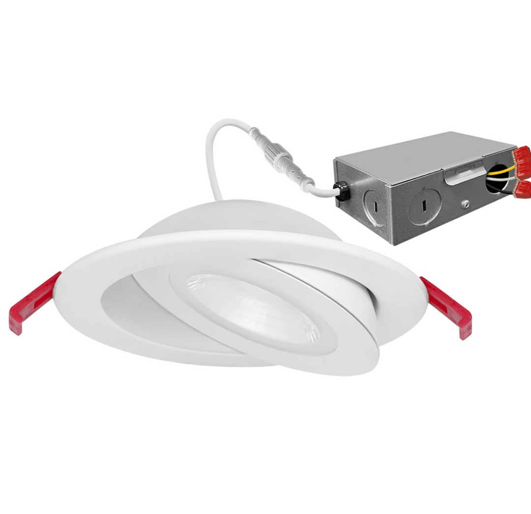 4" SnapTrim Floating Adjustable J-Box 5-CCT Selectable 9W - White