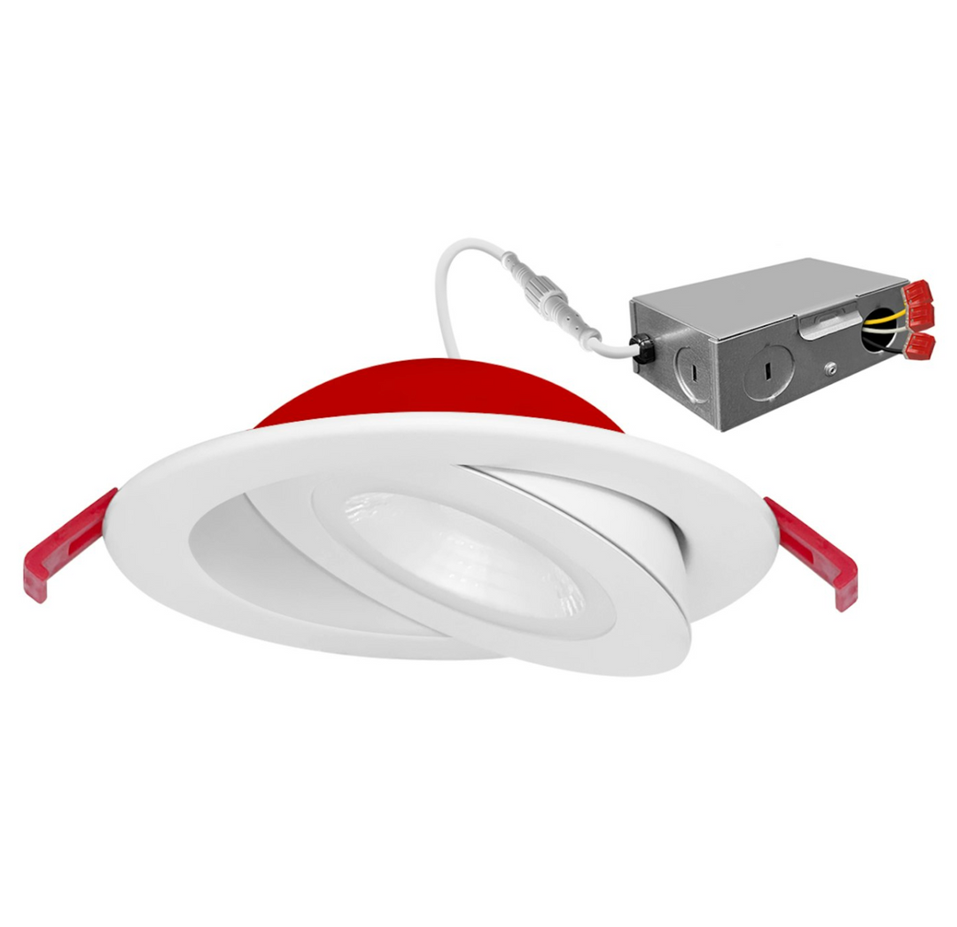 4" SnapTrim Floating Adjustable J-Box Fire Rated 5-CCT Selectable 9W - White