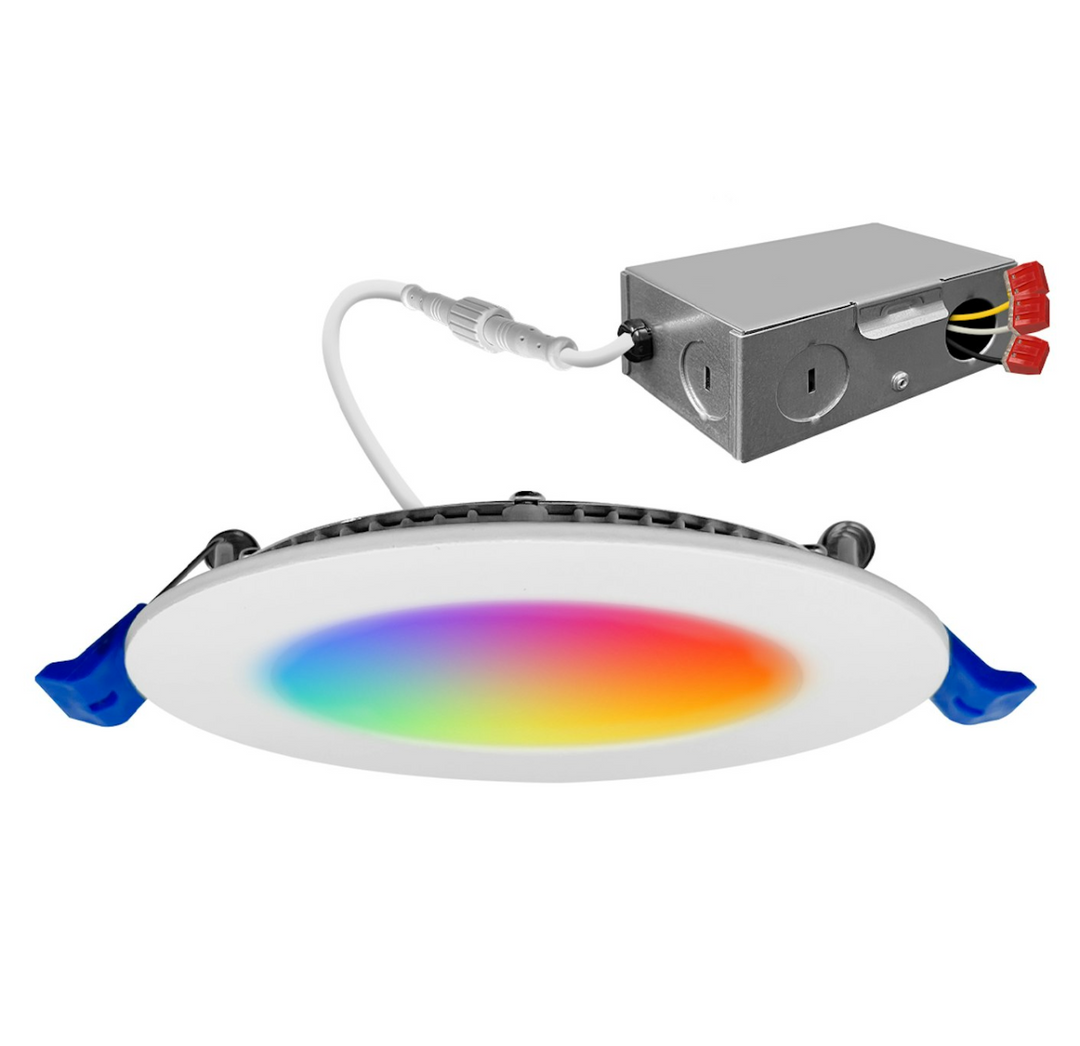 4" SlimLine LED Slim Panel Downlights (RGB+CW) 12W - White