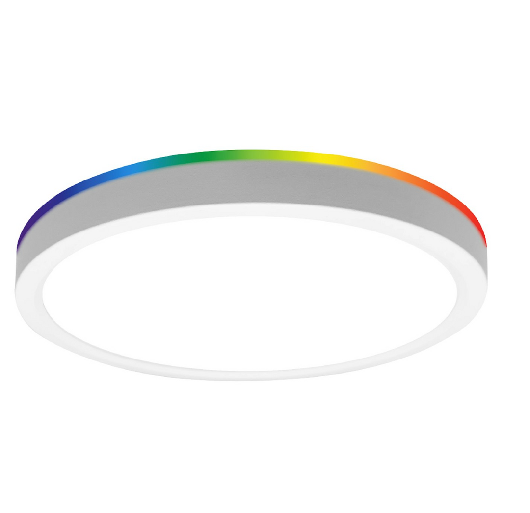 7" Surface Mount Round: Slim-Line RGB+W 15W - White