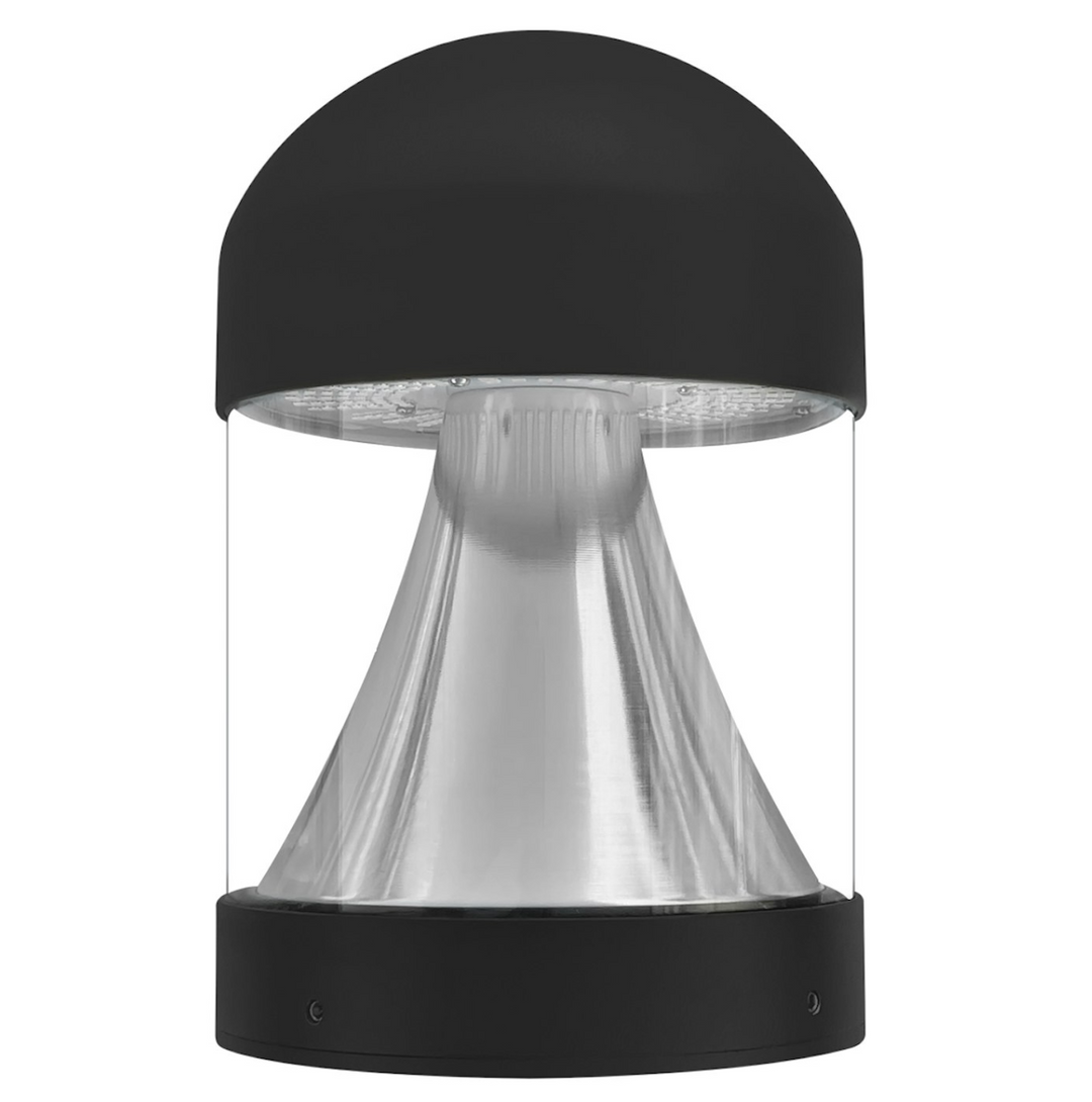 Bollard Head: Round Cone Dome Top 5-CCT Selectable 22W/16W/12W - Black