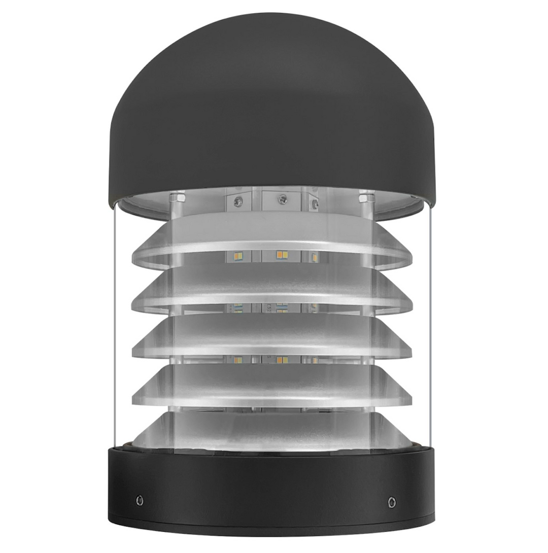 Bollard Head: Round Louver Dome Top 5-CCT Selectable 22W/16W/12W - Black