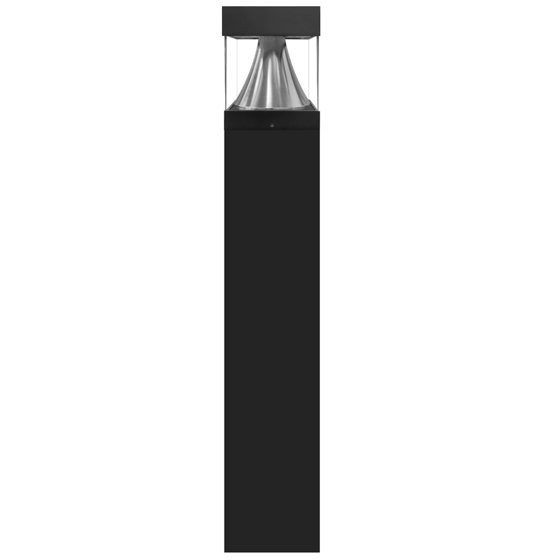 Bollard Square with Square Cone Flat Top 22W/16W/12W - Black