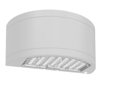 CIRCLE-Line: Half Cylinder Up/Down Wall Pack, 80W/64W/48W, 5-CCT Selectable, 120-347V - White