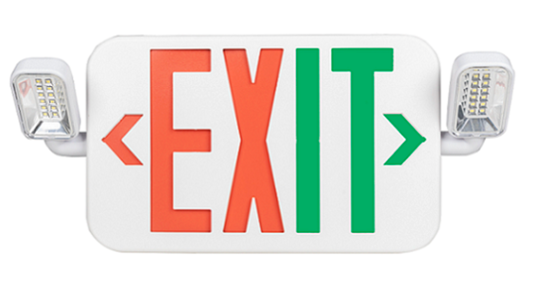 INDOOR COMBO EXIT LIGHT / BATTERY