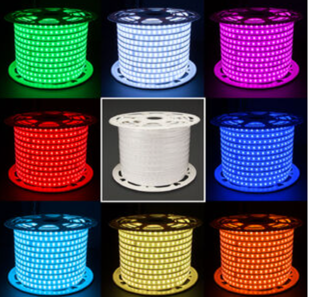 Jinno Lighting - SMD LED Strip Light, RGB, 120V, 165FT