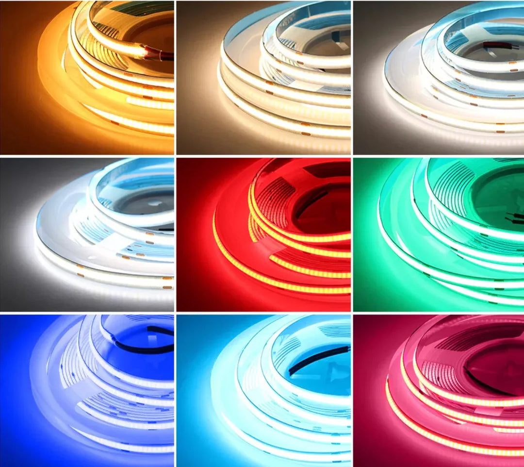 Jinno Lighting - LED Tape Light, SMART COB, RGB, 3W, 24V, 16.5 ft