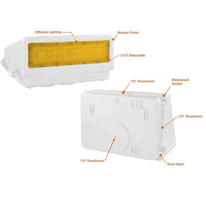 Full-Cutoff Wall Pack: FC-Line 2200K, 120-277V - White