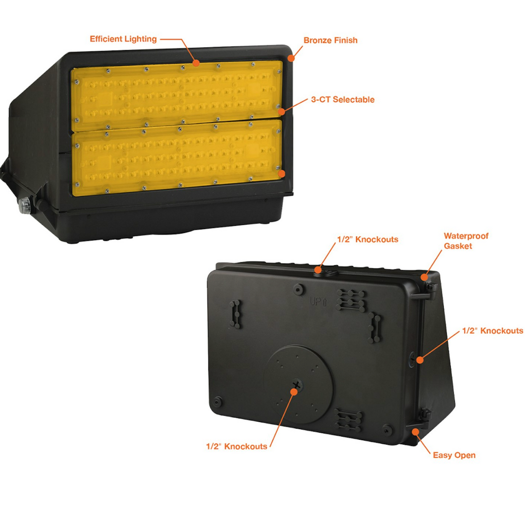 Full-Cutoff Wall Pack: FC-Line 2200K, 120-277V - Bronze