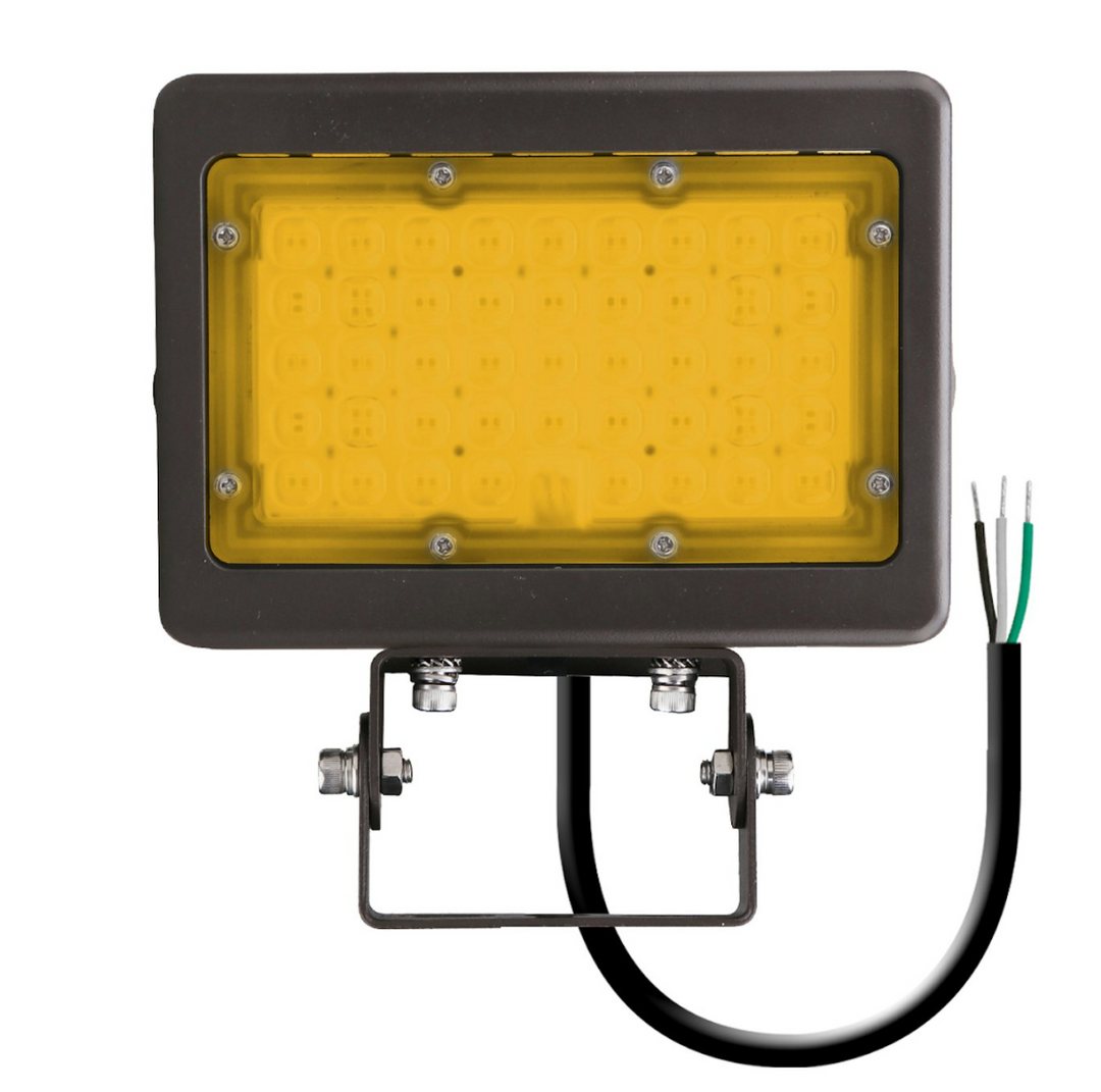 Mini Area Flood Lights: M-Line 2200K, 50W/35W, 120-277V - Bronze