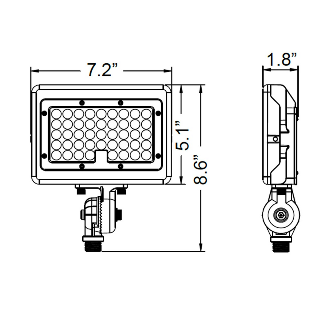 Mini Area Flood Lights: M-Line 2200K, 50W/35W, 120-277V - White