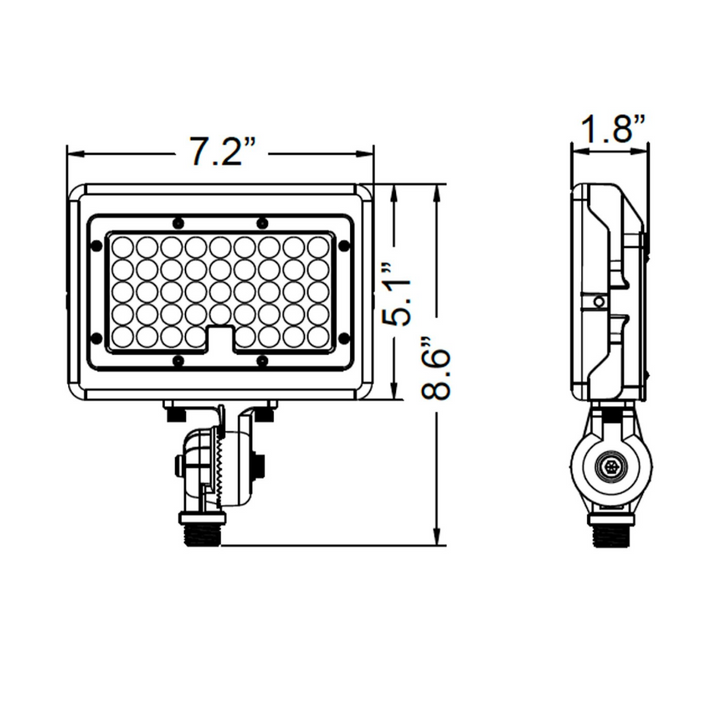 Mini Area Flood Lights: M-Line 2200K, 50W/35W, 120-277V - White